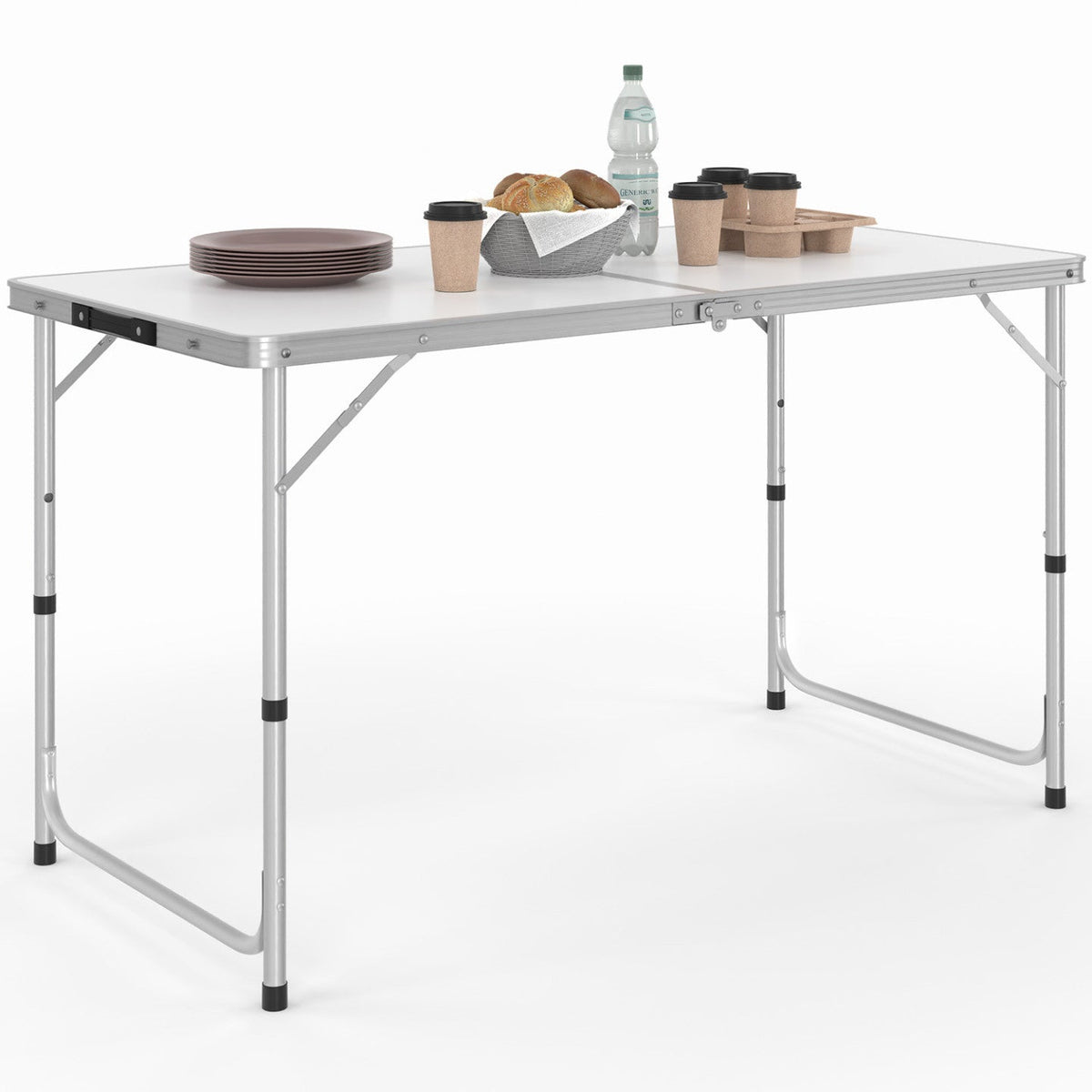 Table de camping pliante d'appoint 120 cm réglable en hauteur