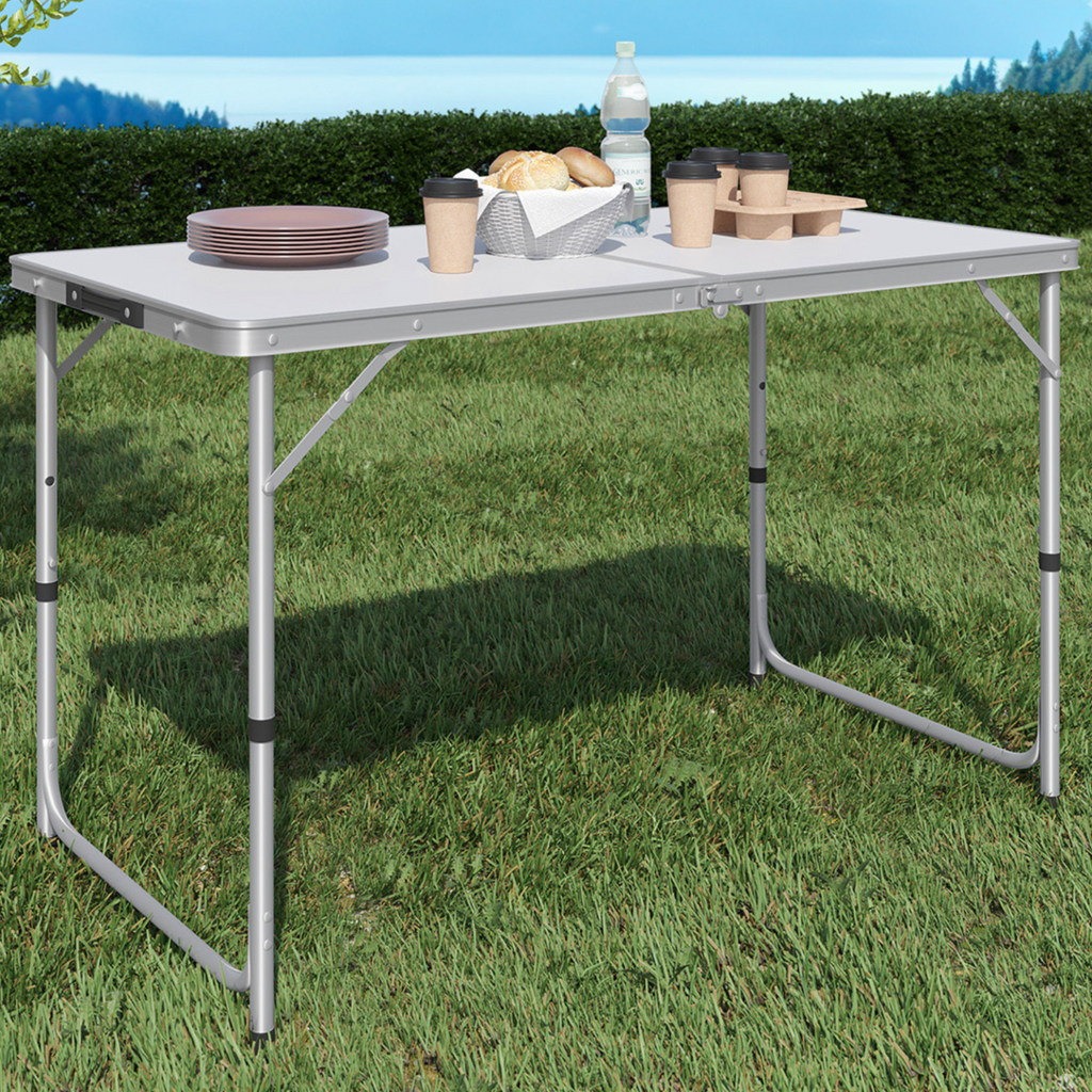 Table de camping pliante d'appoint 120 cm réglable en hauteur