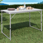 Table de camping pliante d'appoint 120 cm réglable en hauteur