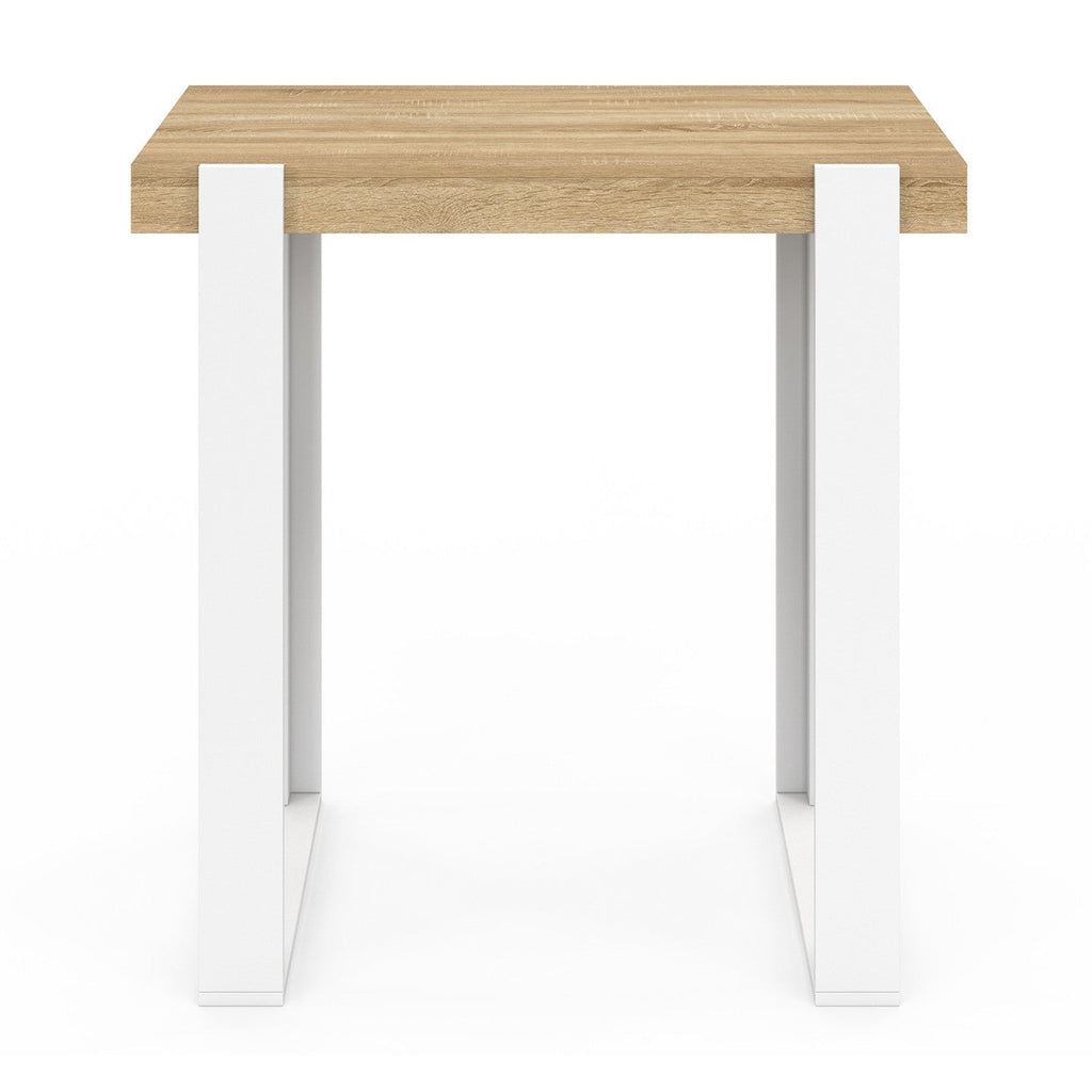 Table de bar haute PHOENIX bois et blanc 90 cm
