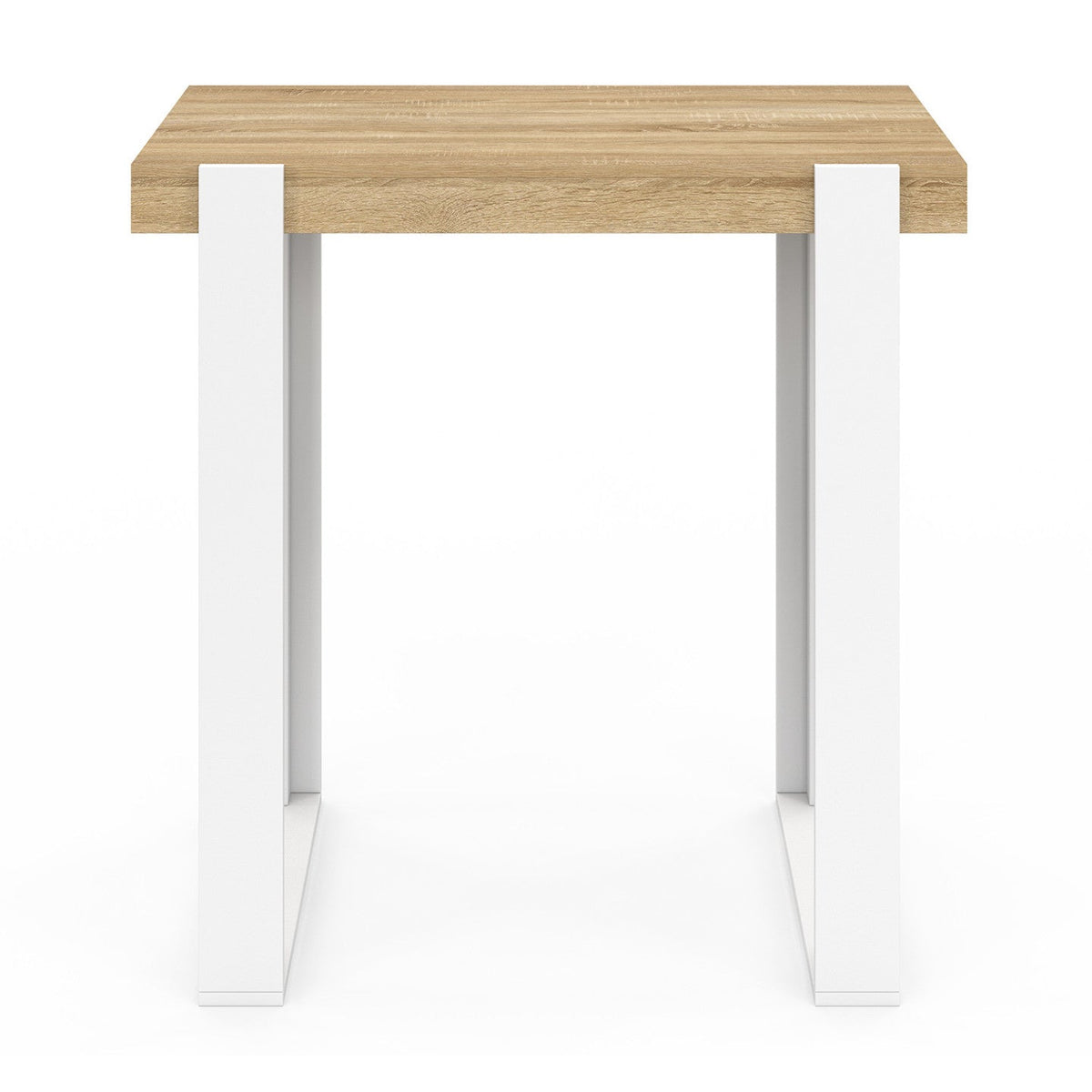 Table de bar haute PHOENIX bois et blanc 90 cm