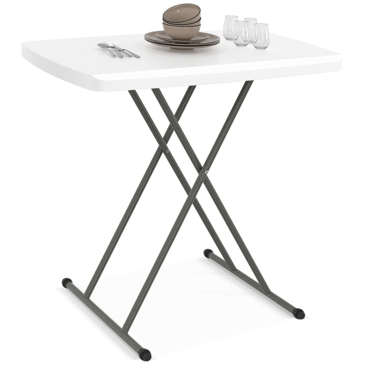 Table d'appoint pliante URBANA 77 cm, hauteur réglable 3 positions, pour intérieur, extérieur et camping