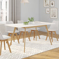 Table scandinave rectangulaire extensible INGA 4-8 personnes blanche 110-150 cm