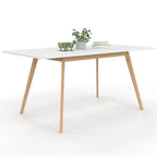 Table scandinave rectangulaire extensible INGA 4-8 personnes blanche 110-150 cm