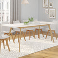 Table scandinave extensible rectangulaire INGA 6-10 personnes blanche 160-200 cm