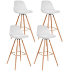 Lot de 4 tabourets de bar SARA blancs