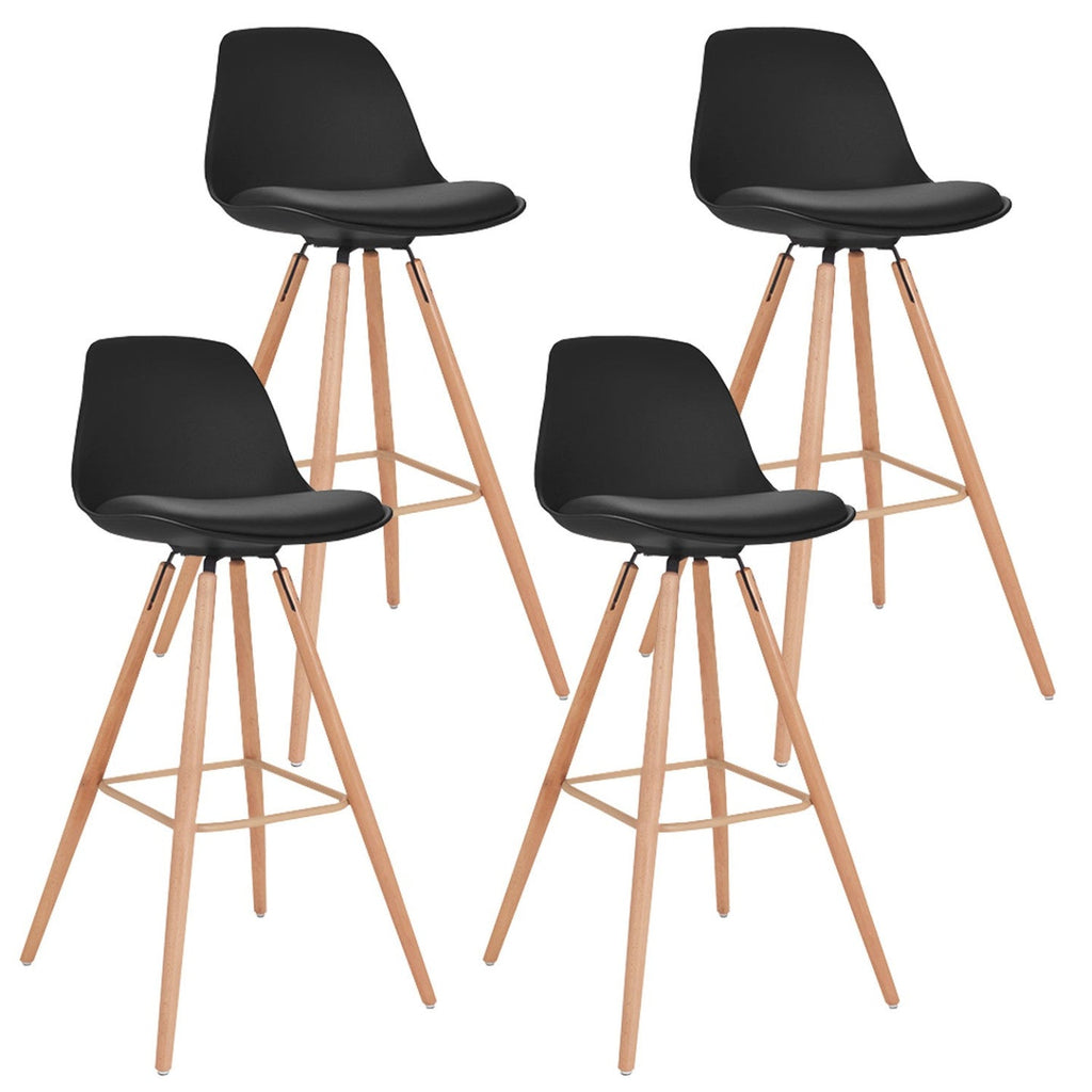 Lot de 4 tabourets de bar SARA noirs