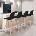 Lot de 4 tabourets de bar SARA noirs