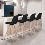 Lot de 4 tabourets de bar SARA noirs