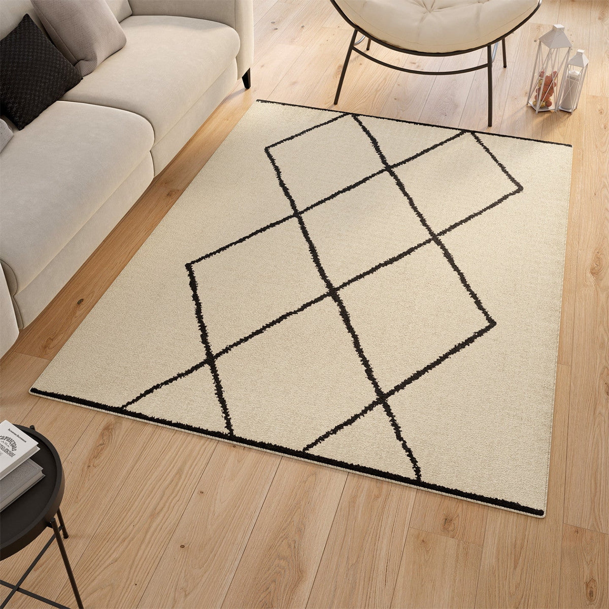 Tapis d'intérieur rectangulaire CASA à motifs berbères 160 x 220 cm