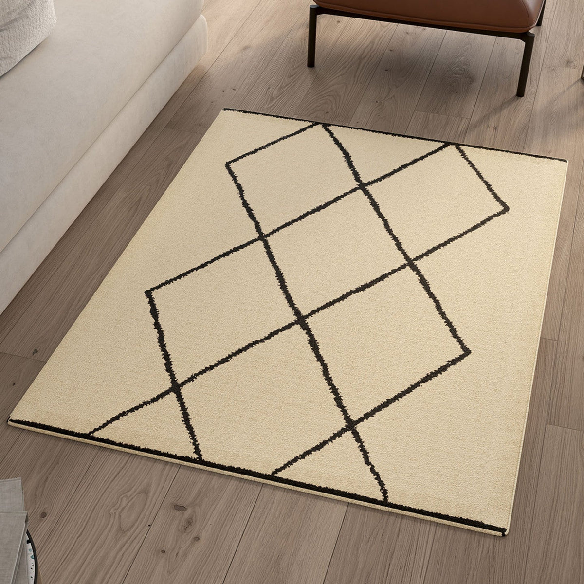 Tapis d'intérieur rectangulaire CASA motifs berbères 120 x 170 cm