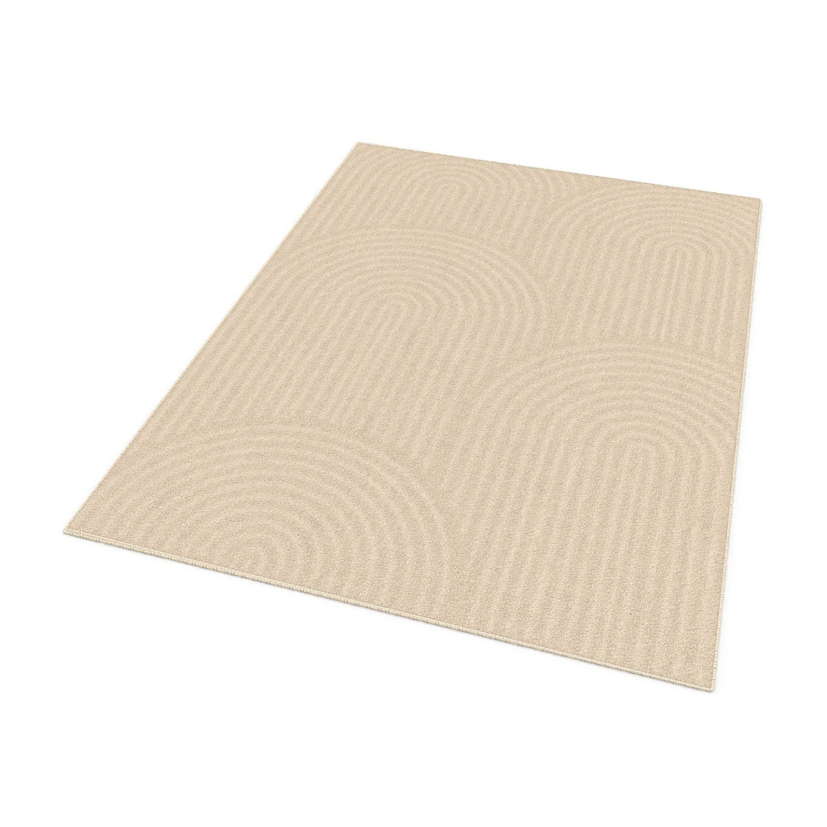 Tapis d'intérieur rectangulaire JADA à motifs circulaires beige 160 x 220 cm