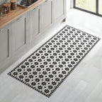 Tapis vinyle effet mosaïque noir et blanc 66 x 160 cm