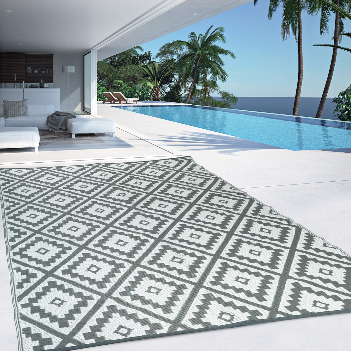 Tapis d'extérieur BAHAMAS gris 120 x 180 cm