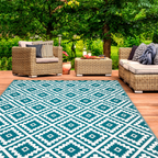 Tapis d'extérieur BAHAMAS bleu canard 270 x 370 cm