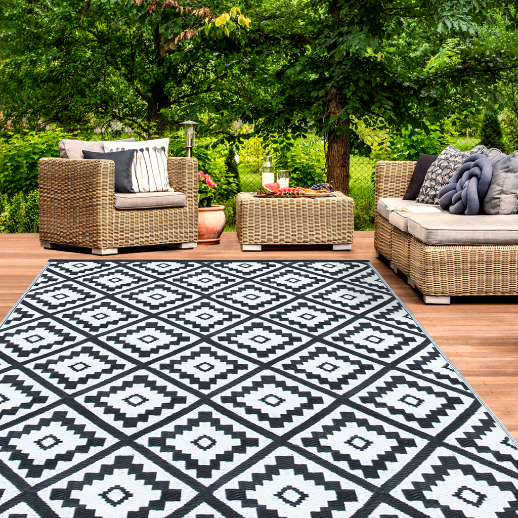 Tapis d'extérieur BAHAMAS noir 270 x 470 cm