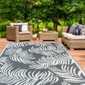 Tapis d'extérieur COCO tropical gris et blanc 180 x 280 CM