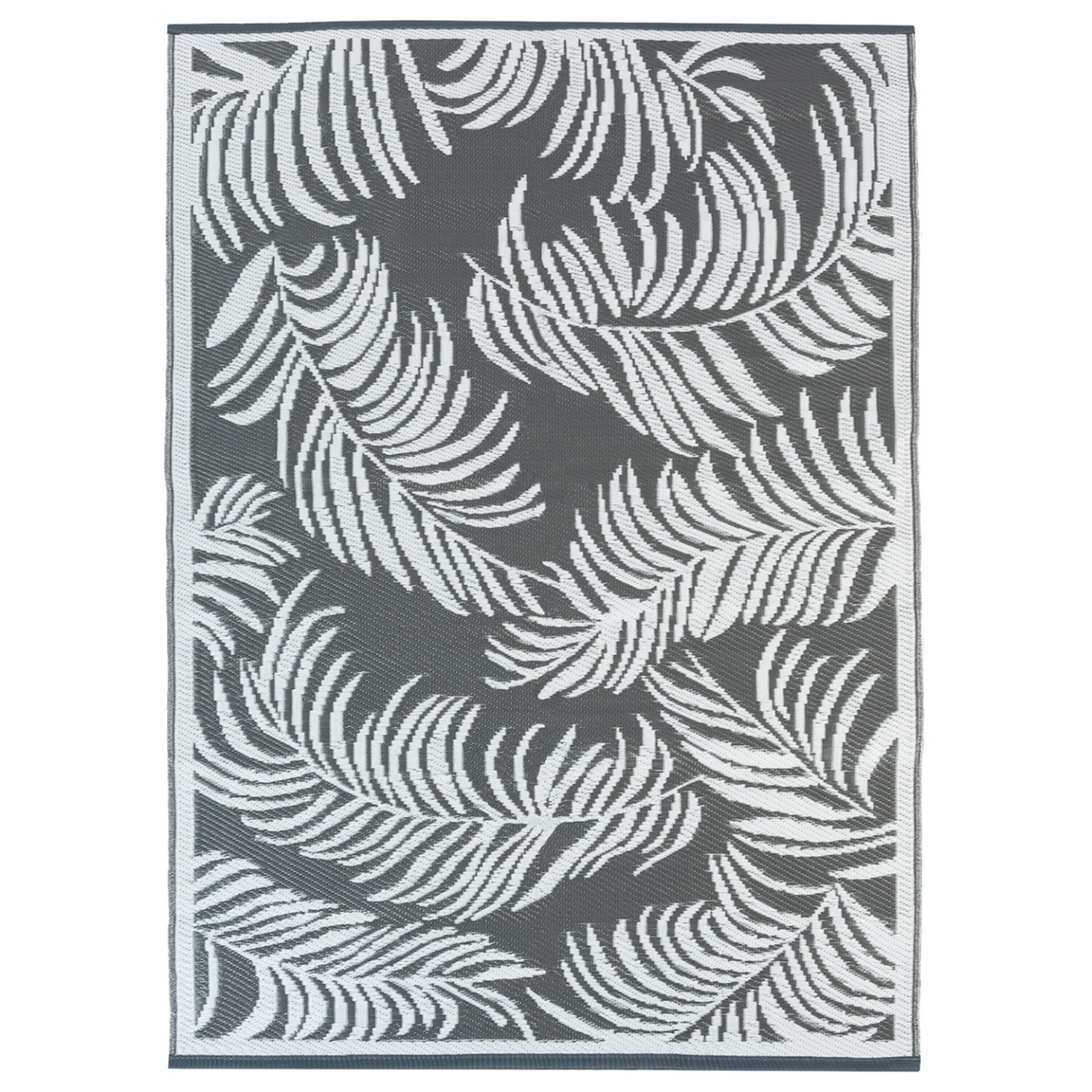 Tapis d'extérieur COCO tropical gris et blanc 180 x 280 CM