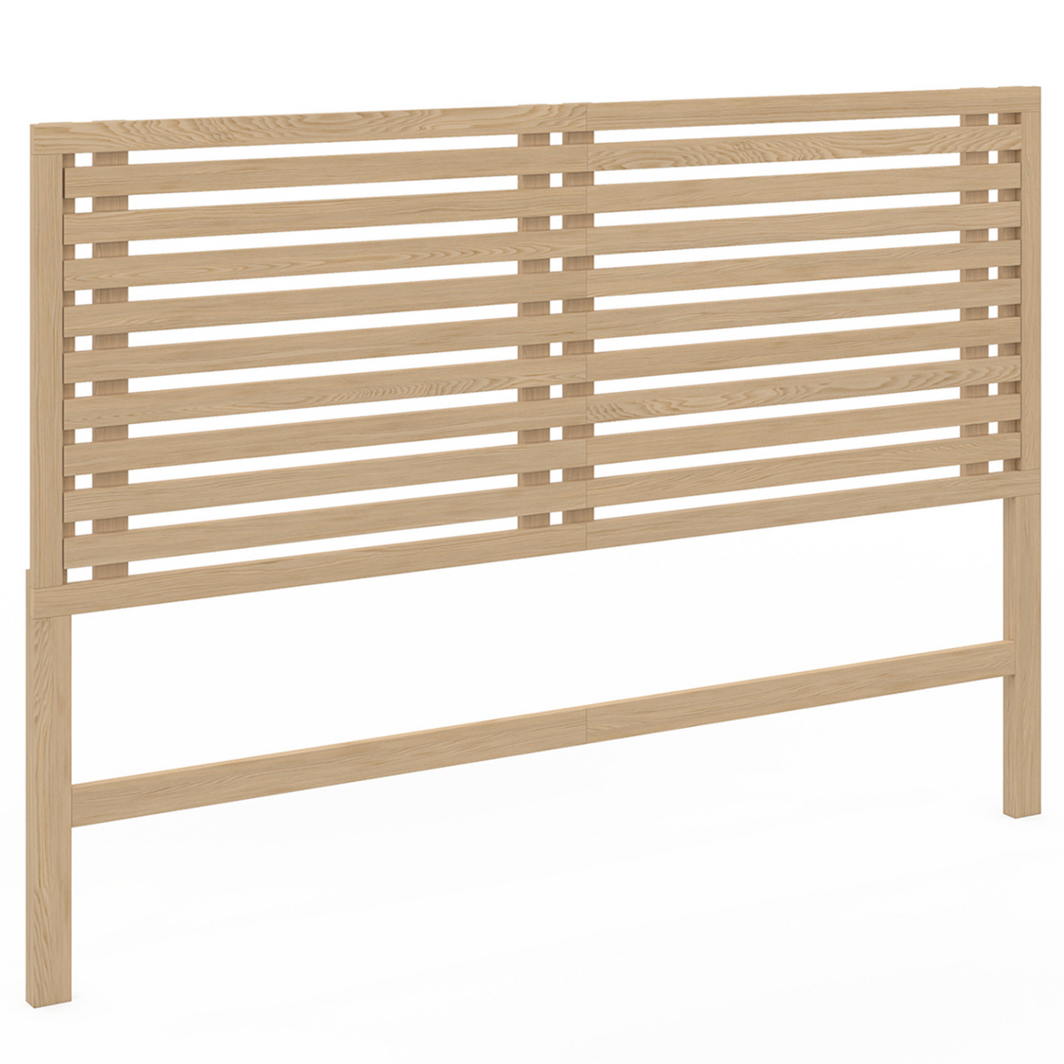 Tête de lit sur pied à lattes AVA 160 cm aspect bois clair