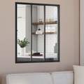 Verrière d'atelier 3 vitrages L. 93 x H. 108 cm en métal noir et verre trempé