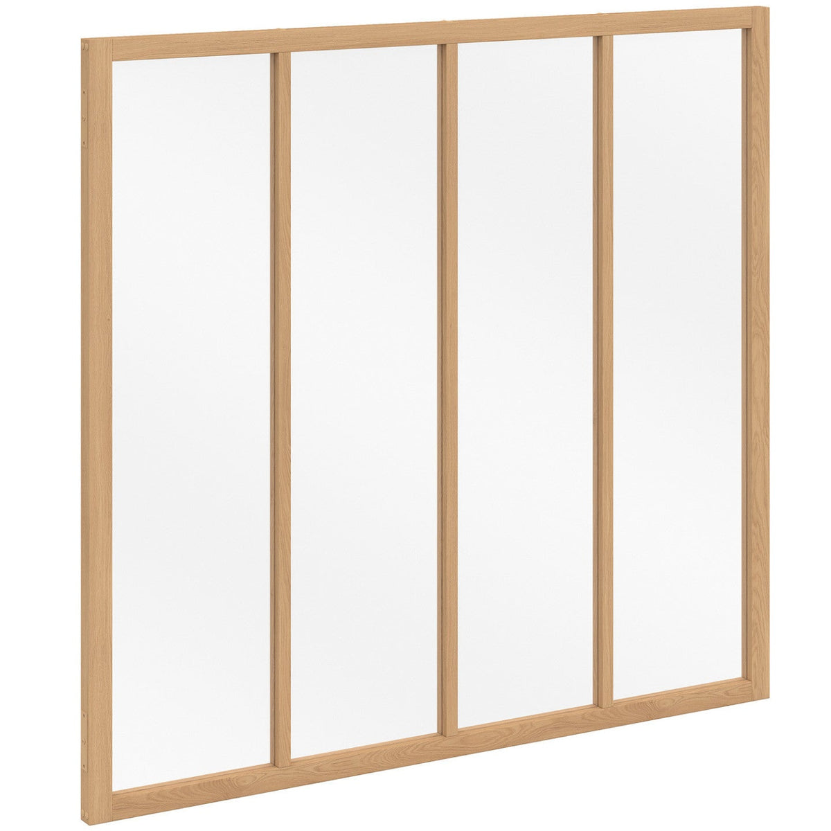 Verrière d'atelier 4 vitrages L. 116 x H. 108 cm en bois et verre trempé
