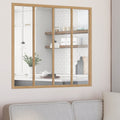 Verrière d'atelier 4 vitrages L. 116 x H. 108 cm en bois et verre trempé