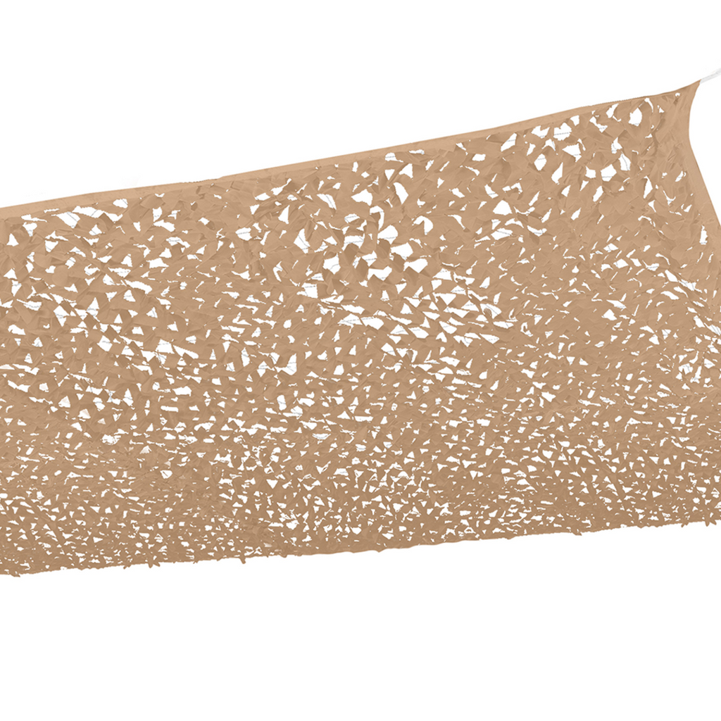 Voile d'ombrage carré design type filet de camouflage 4x4 m sable