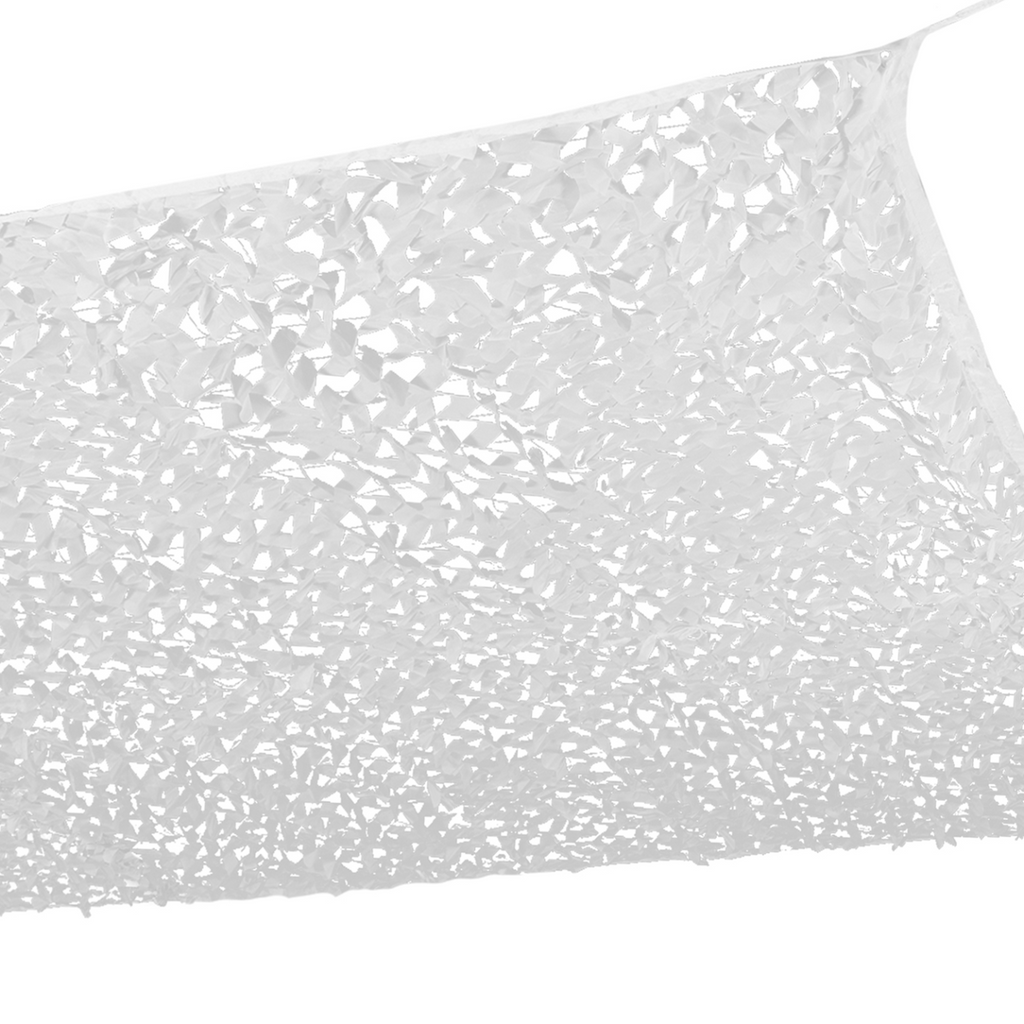 Voile d'ombrage rectangulaire design, type ombrière de camouflage 3x4 m, blanc