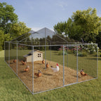 Volière de 18 m², parc grillagé 6 x 3 m, enclos poulailler pour animaux de basse-cour