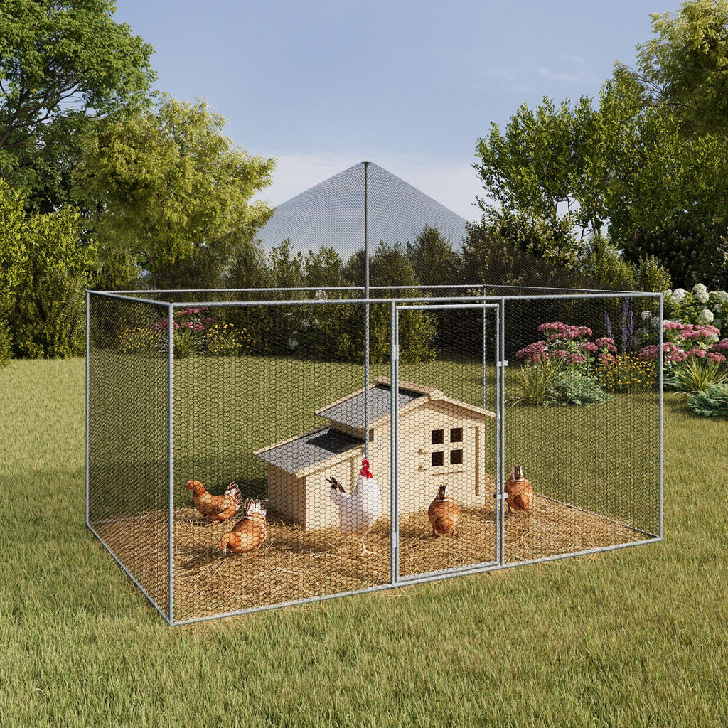 Volière 6 m² parc grillagé 3 x 2 m enclos poulailler pour animaux de basse-cour